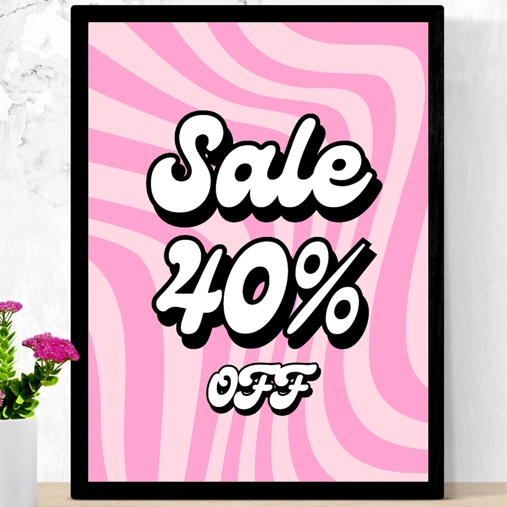 Pink and Black Art Print